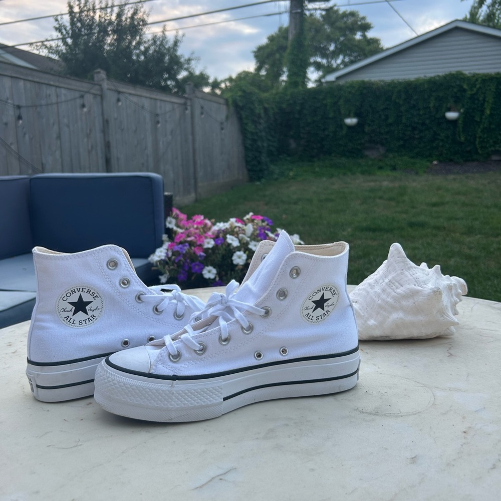 Converse White High-Top Platform Sneakers